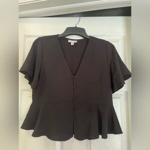 Button down peplum top